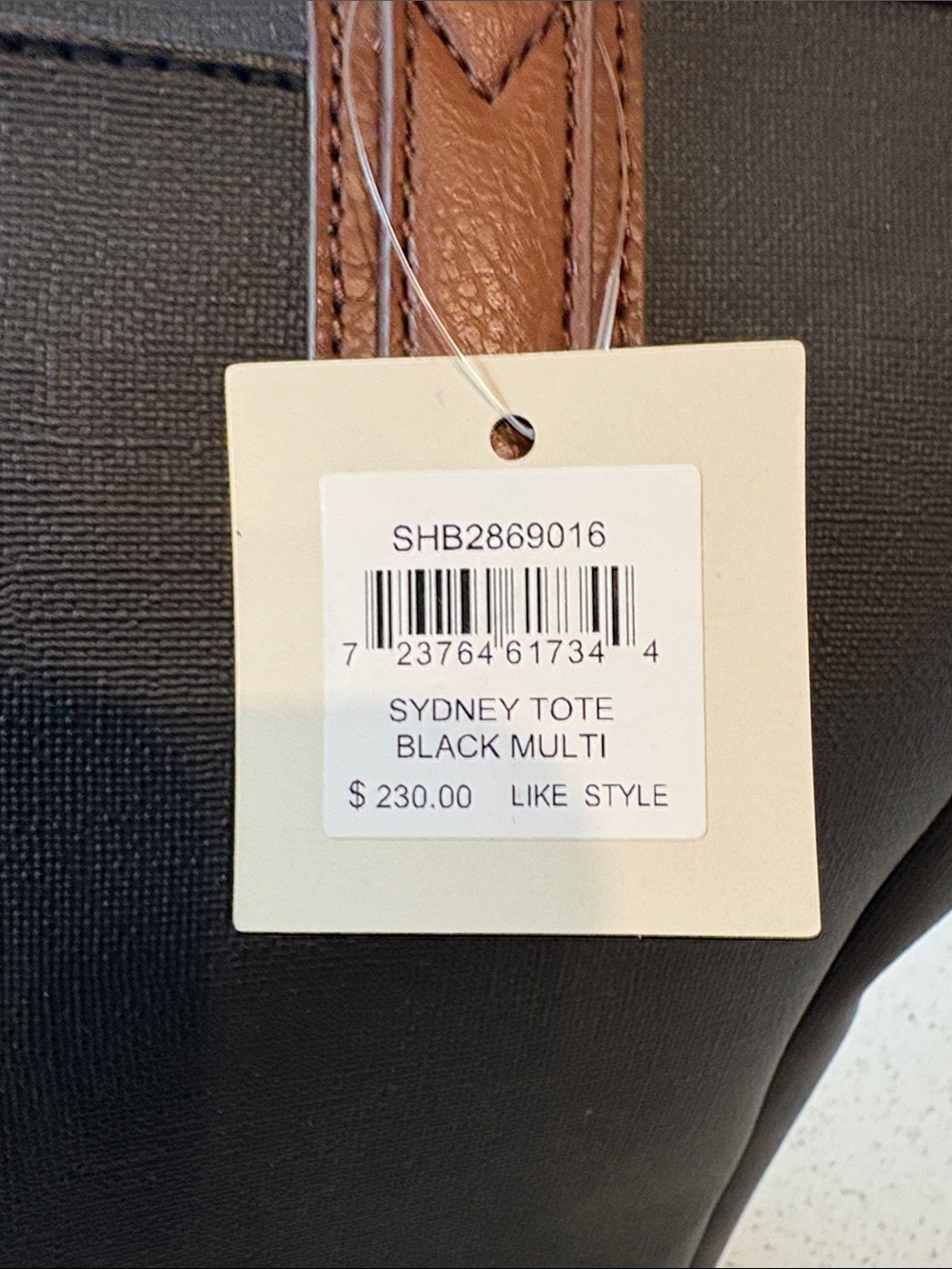 Fossil Black Tote with Brown Leather Trim - Picture 4 of 4